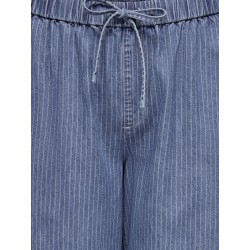 ONLY CARMAKOMA Yasmin HW Stribet Bukser - Medium Blue Denim