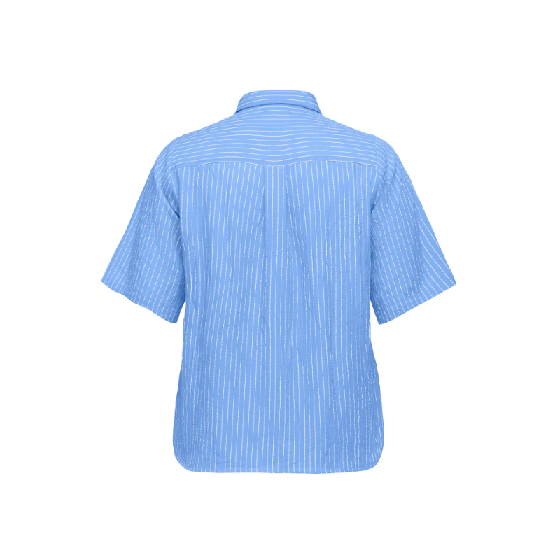 ONLY CARMAKOMA Dea S/S Stribet Skjorte - Riviera