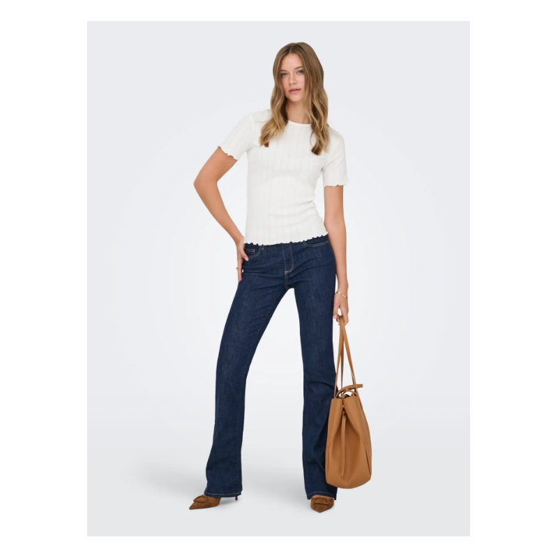 ONLY Tenna Rund Hals T-shirt - Cloud Dancer