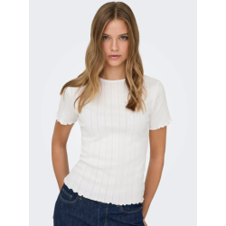 ONLY Tenna Rund Hals T-shirt - Cloud Dancer