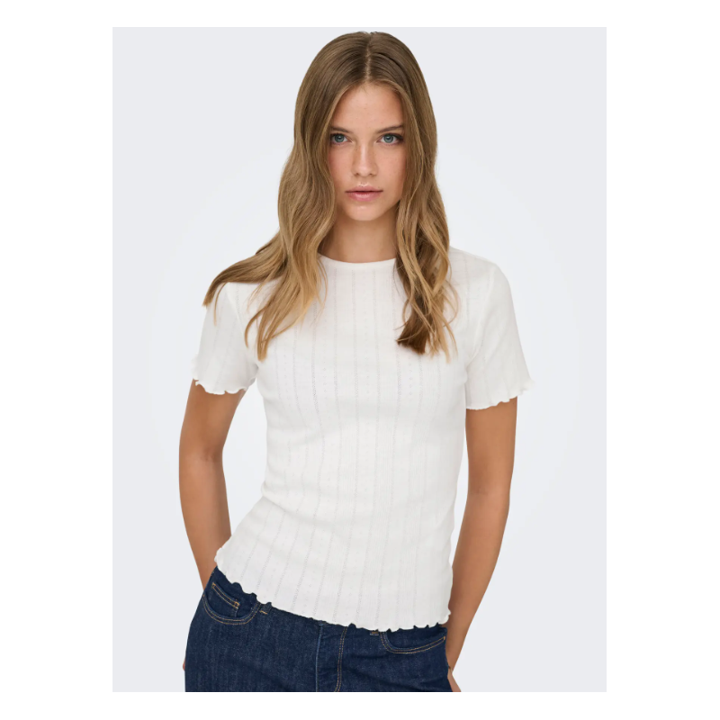 ONLY Tenna Rund Hals T-shirt - Cloud Dancer