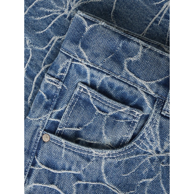 NAME IT Kids Rose Wide Jeans - Medium Blue Denim