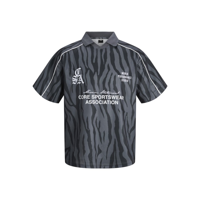 JACK & JONES Dust Piping Football T-shirt - Sort