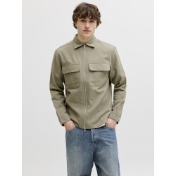 JACK & JONES Blurayle Hør L/S Lynlås Skjorte - Mermaid