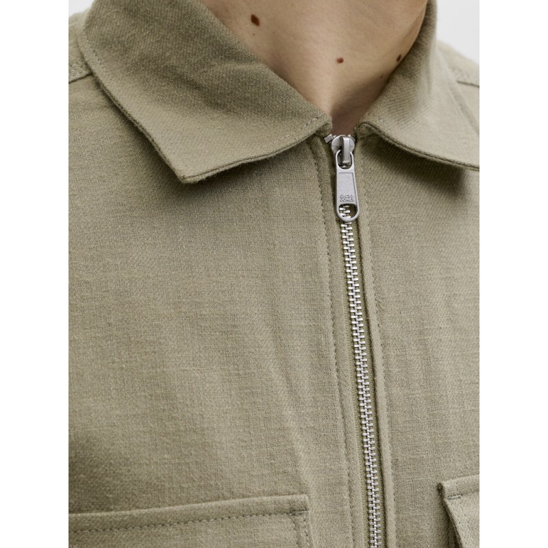 JACK & JONES Blurayle Hør L/S Lynlås Skjorte - Mermaid