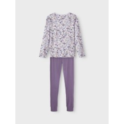 NAME IT Mini Lilla Blomster Nattøjssæt - Purple Heather