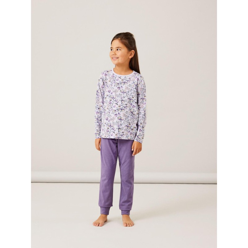 NAME IT Mini Lilla Blomster Nattøjssæt - Purple Heather