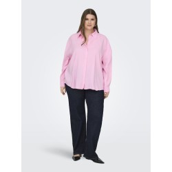 ONLY CARMAKOMA Zazima L/S Loose Fit Skjorte - Pink Lady