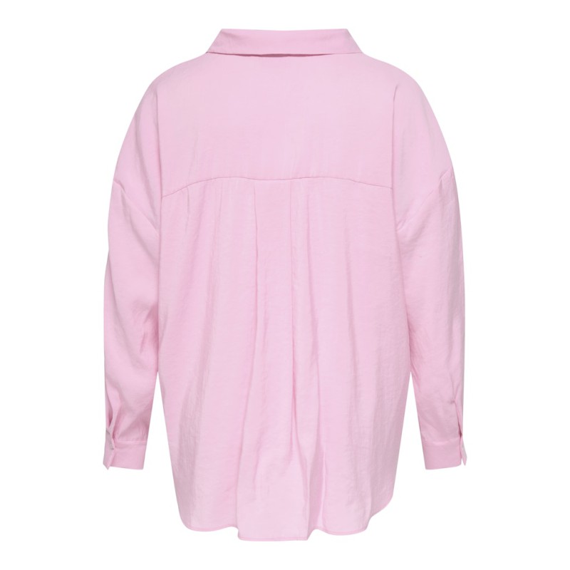 ONLY CARMAKOMA Zazima L/S Loose Fit Skjorte - Pink Lady