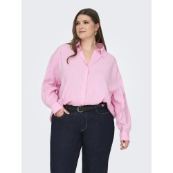 ONLY CARMAKOMA Zazima L/S Loose Fit Skjorte - Pink Lady