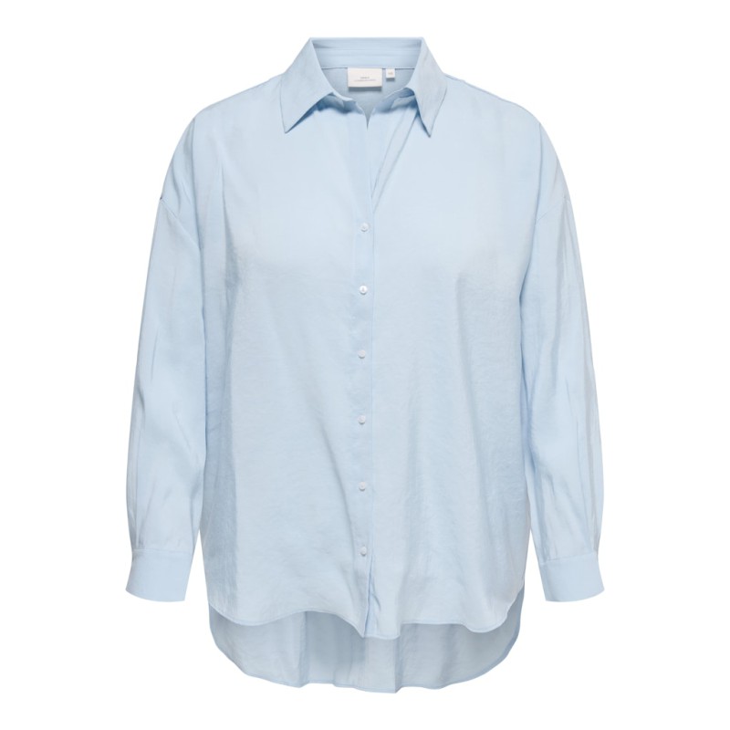 ONLY CARMAKOMA Zazima L/S Loose Fit Skjorte - Chambray Blue