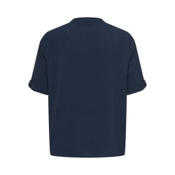 ONLY CARMAKOMA Metta S/S V-Neck Top - Navy Blazer