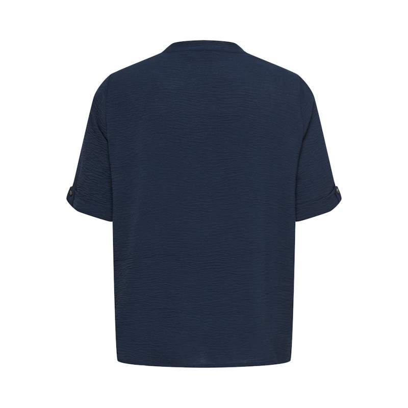 ONLY CARMAKOMA Metta S/S V-Neck Top - Navy Blazer