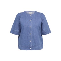 ONLY CARMAKOMA Astra S/S Denim Skjorte - Medium Blue Denim