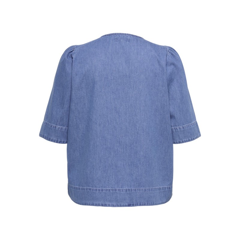 ONLY CARMAKOMA Astra S/S Denim Skjorte - Medium Blue Denim