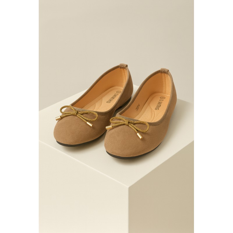 VANTING Ballerina Dame Sko - Camel