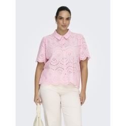 CARMAKOMA Valais Broderi anglaise skjorte - Pink Lady