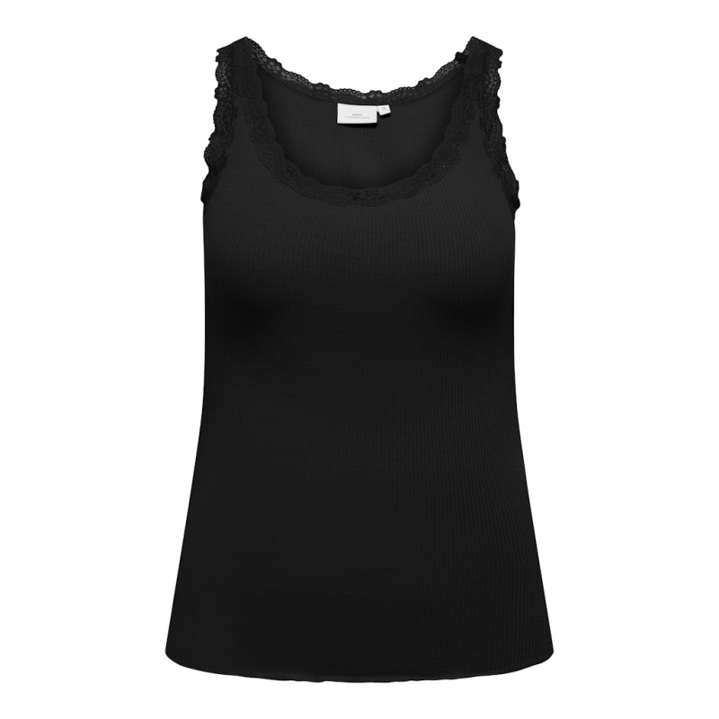 ONLY CARMAKOMA Sara Sahrai Lace Tank Top - Sort