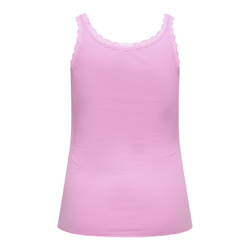 ONLY CARMAKOMA Sara Sahrai Lace Tank Top - Begonia Pink
