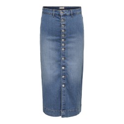 ONLY CARMAKOMA Irina Button Down Maxi Skirt - Medium Blue Denim
