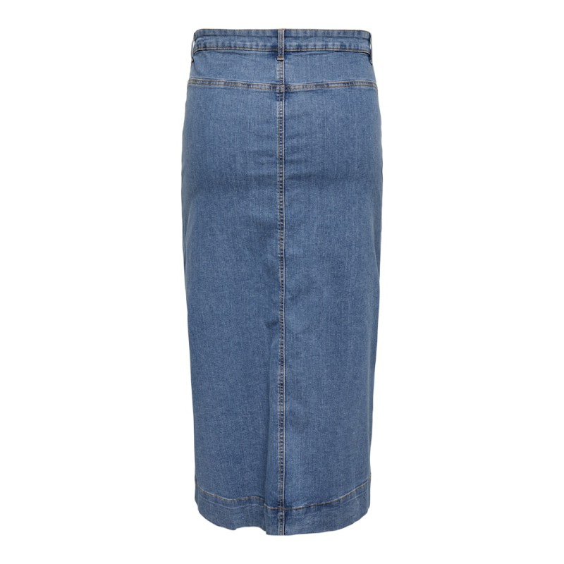 ONLY CARMAKOMA Irina Button Down Maxi Skirt - Medium Blue Denim