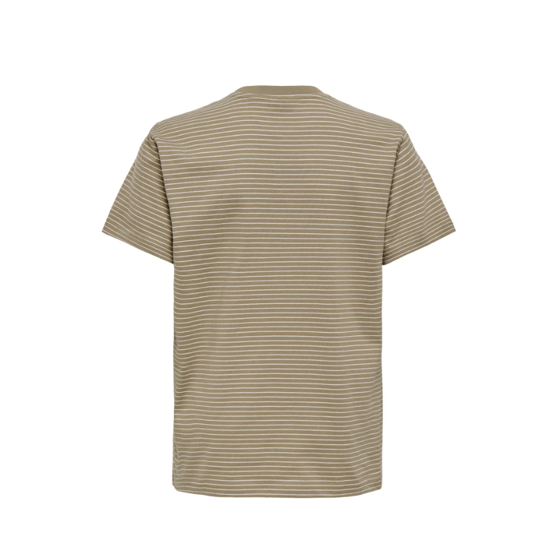ONYL & SONS Junior Fred Stribet T-shirt - Desert Taupe
