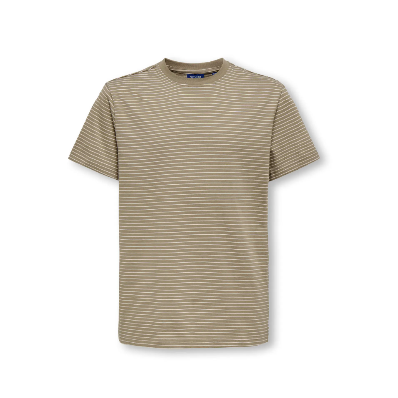 ONYL & SONS Junior Fred Stribet T-shirt - Desert Taupe