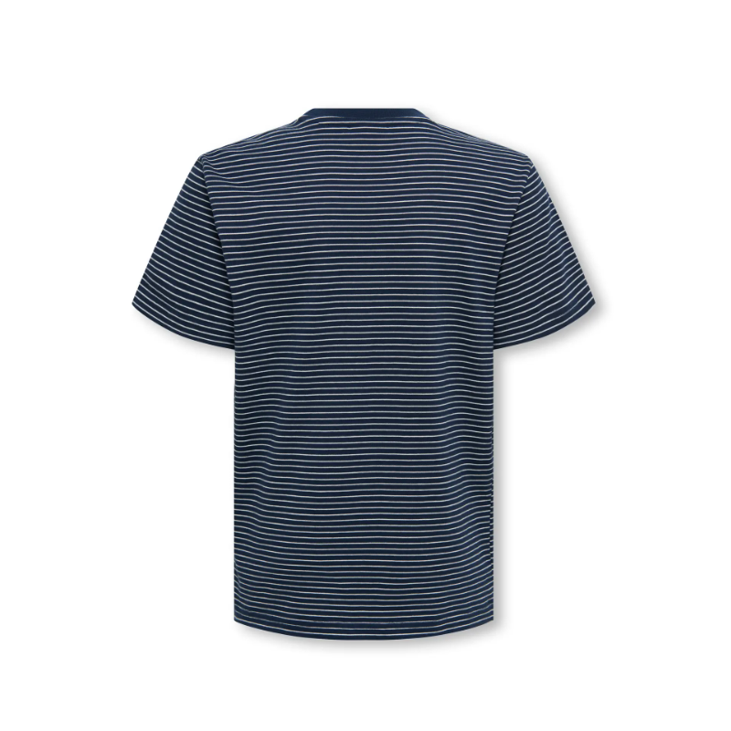 ONYL & SONS Junior Fred Stribet T-shirt - Navy Blazer