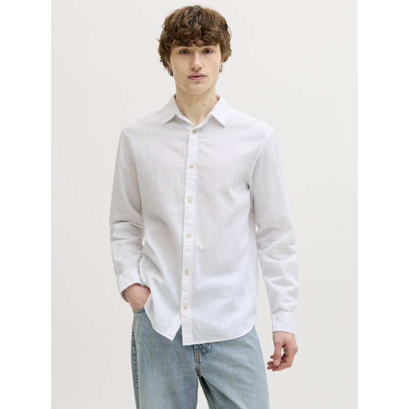 JACK & JONES Summer Hør L/S Skjorte - Hvid