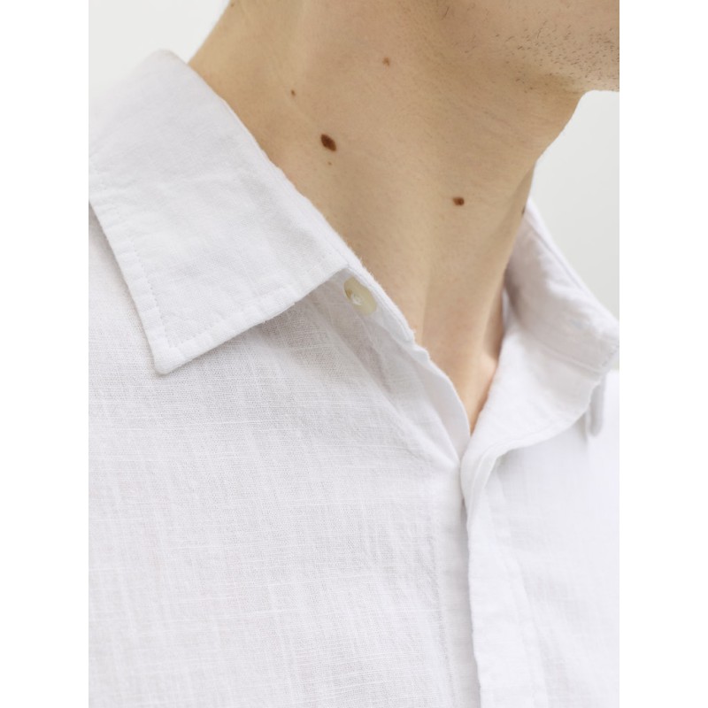 JACK & JONES Summer Hør L/S Skjorte - Hvid