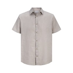 JACK & JONES Sommer Hør S/S Skjorte - String