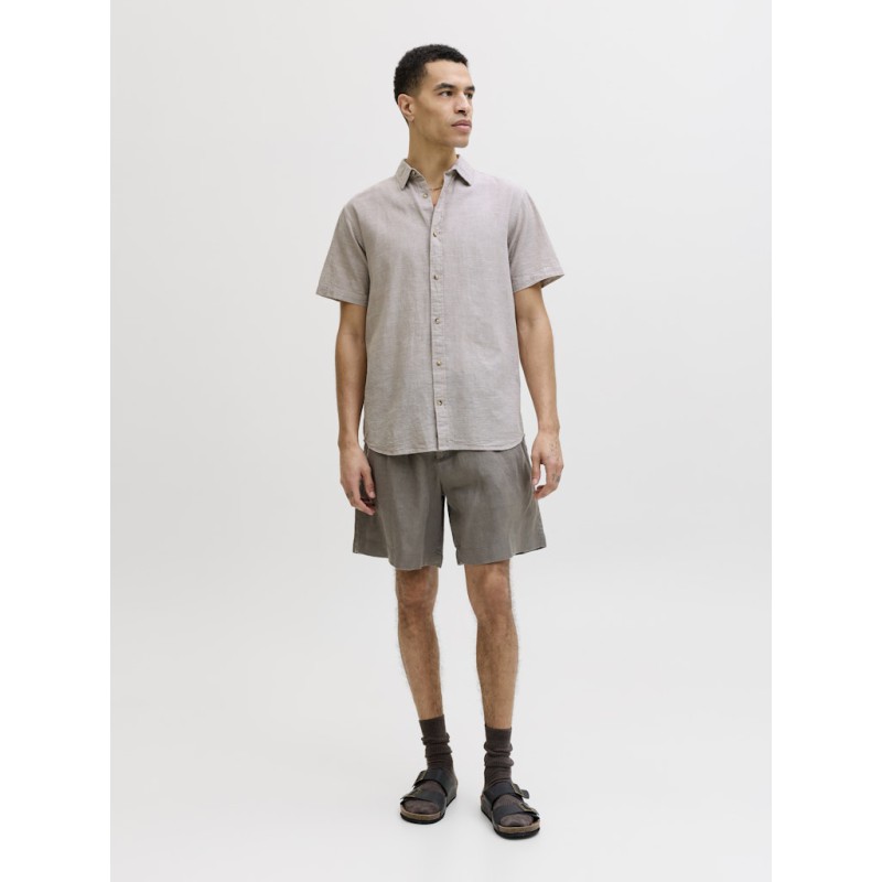 JACK & JONES Summer Hør S/S Skjorte - String