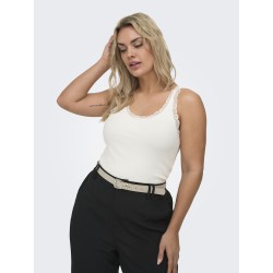 ONLY CARMAKOMA Sara Sahrai Lace Tank Top - Cloud Dancer