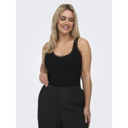 ONLY CARMAKOMA Sara Sahrai Lace Tank Top - Sort