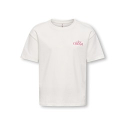 KIDS ONLY Helen S/S Loose T-shirt - Cloud Dancer
