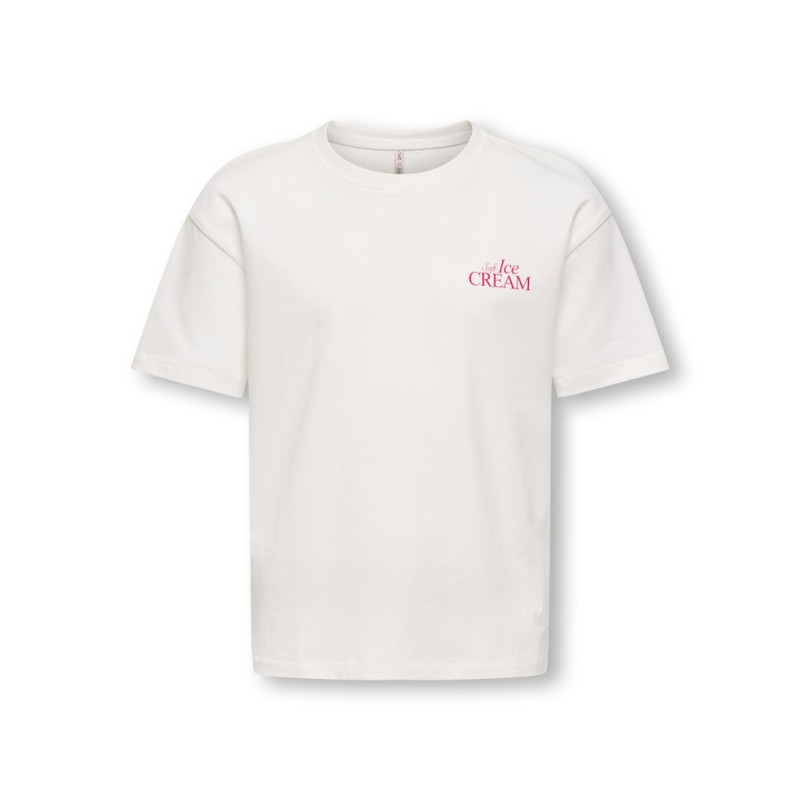 KIDS ONLY Helen S/S Loose T-shirt - Cloud Dancer