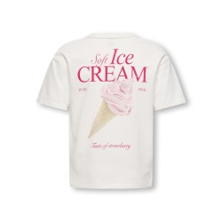 KIDS ONLY Helen S/S Loose T-shirt - Cloud Dancer