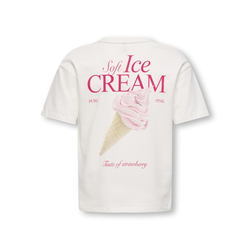 KIDS ONLY Helen S/S Loose T-shirt - Cloud Dancer