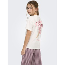 KIDS ONLY Helen S/S Loose T-shirt - Cloud Dancer