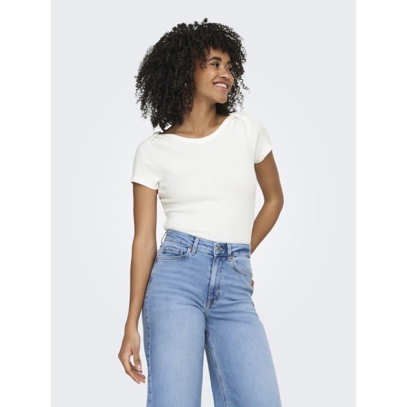 ONLY Fenja S/S Boatneck Top - Cloud Dancer