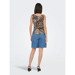 JDY Debbie S/L Top - Sandshell / Chocolate Torte
