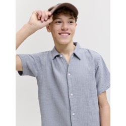 JACK & JONES Junior Nantucket Double Cloth S/S Skjorte - Tradewinds