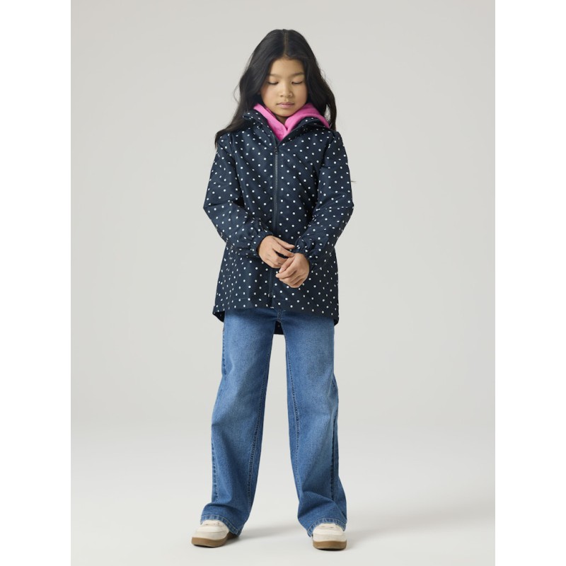 NAME IT Kids Maxi Jakke - Dark Sapphire/Dot