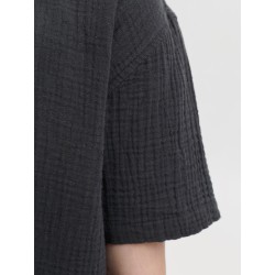 JACK & JONES Junior Nantucket Double Cloth S/S Skjorte - Sort