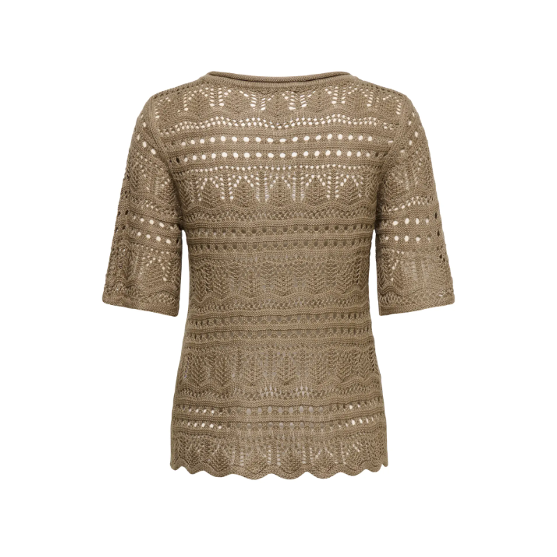 JDY Sun Lay 2/4 Boatneck Strik - Sepia Tint