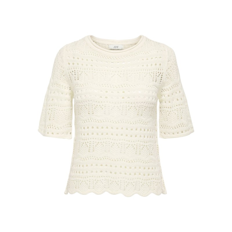 JDY Sun Lay 2/4 Boatneck Strik - Eggnog