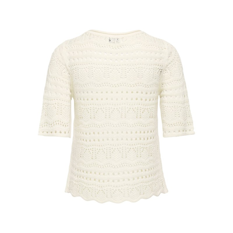 JDY Sun Lay 2/4 Boatneck Strik - Eggnog