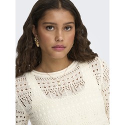 JDY Sun Lay 2/4 Boatneck Strik - Eggnog