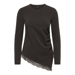 ONLY Live Love L/S Ruching Top - Chocolate Torte