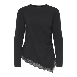 ONLY Live Love L/S Ruching Top - Sort